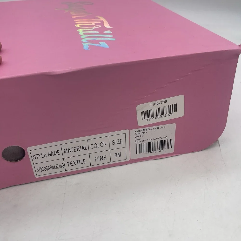 Sugar Thrillz Platform Heels Womens 8M Pink Glitter Rhinestone Chunky NEW w Box